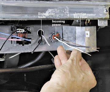 junction box distance from dishwasher|junction box for hardwiring dishwasher.